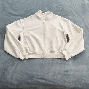 Lululemon Athletica White Textured Zip-Up Sweatshirt